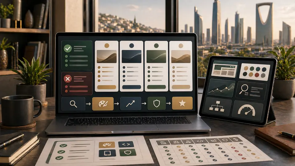 Guide to choosing a web design and SEO company with evaluation scorecards, proposal comparison, red flags, and decision pathway