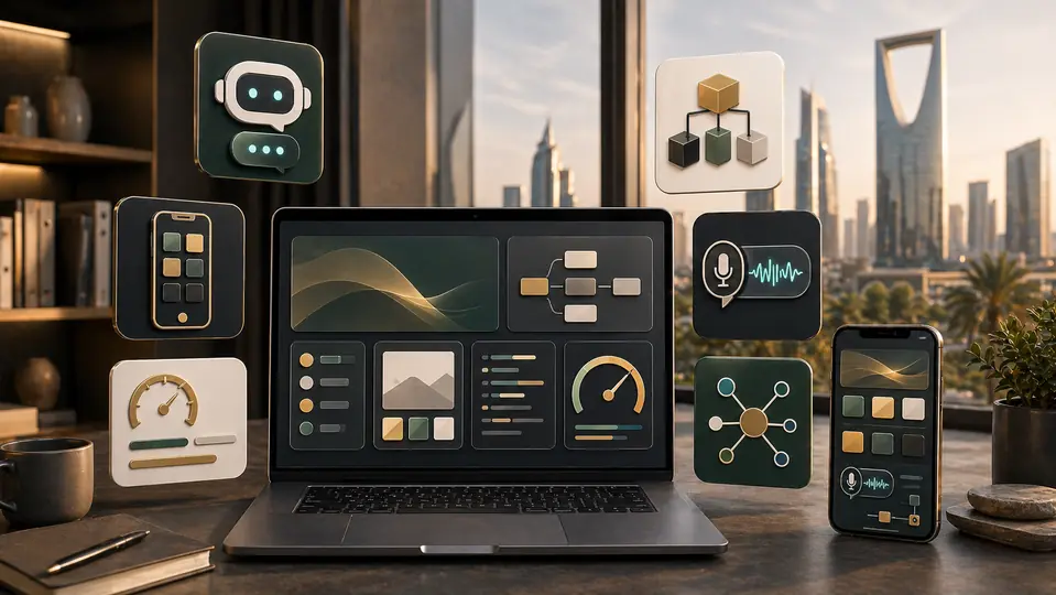Web development trends in Jordan and the GCC represented by AI, PWA, headless CMS, voice search, performance, and API modules