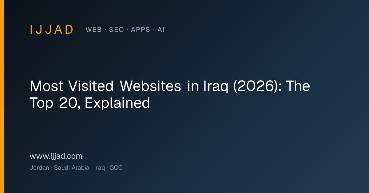 Ranked table of the most visited websites in Iraq, July 2026 traffic data Ranked table of the most visited websites in Iraq, July 2026 traffic data